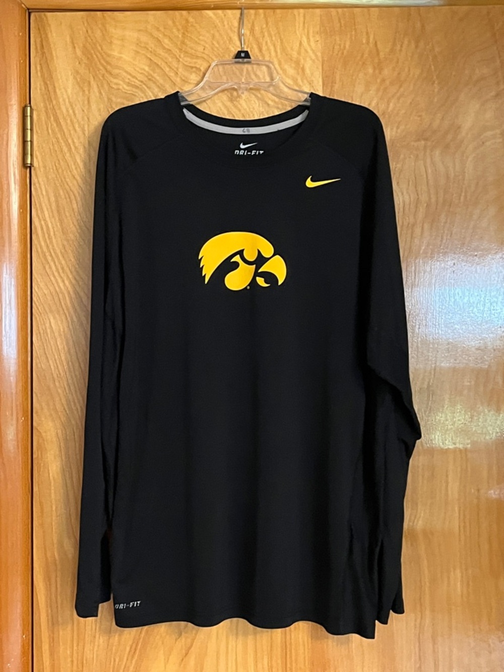 Nike Black Long-Sleeve Dri-FIT Tee with Iowa Hawkeye Logo